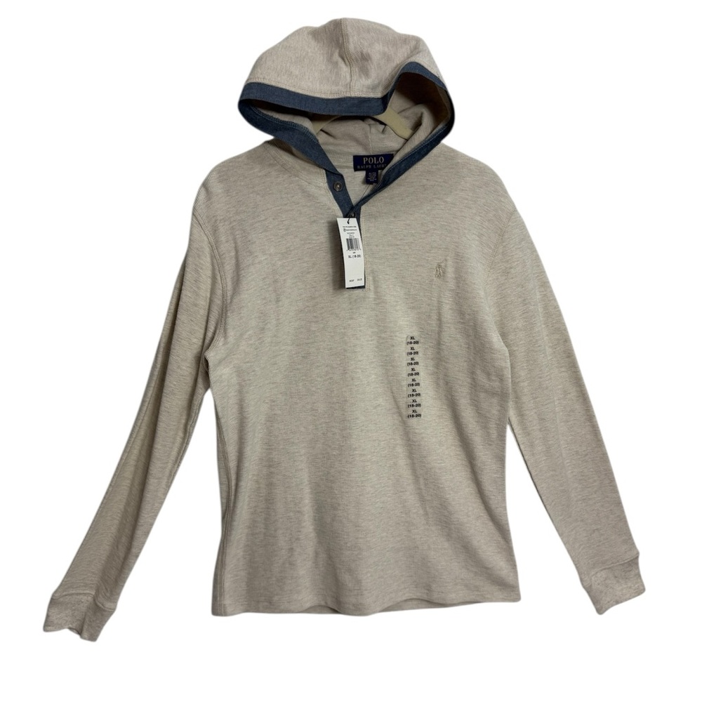 Polo by Ralph Lauren Big Boys‎ Hooded Thermal Sweatshirt, Size X-LARGE (18-20)